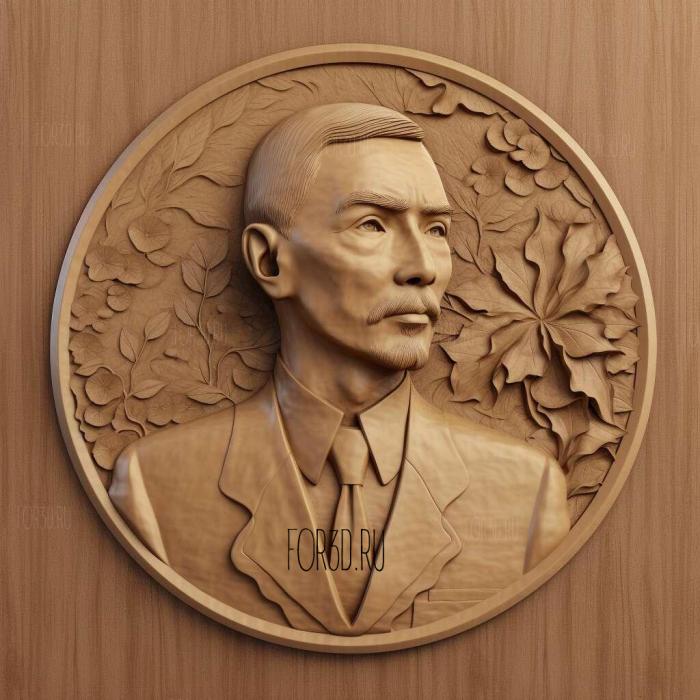 Sun Yat sen 2 stl model for CNC